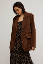 PAPER CUT VEGAN BLAZER-BROWN