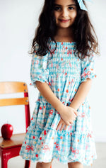 HONOR ROLL SMOCKED RUFFLE DRESS