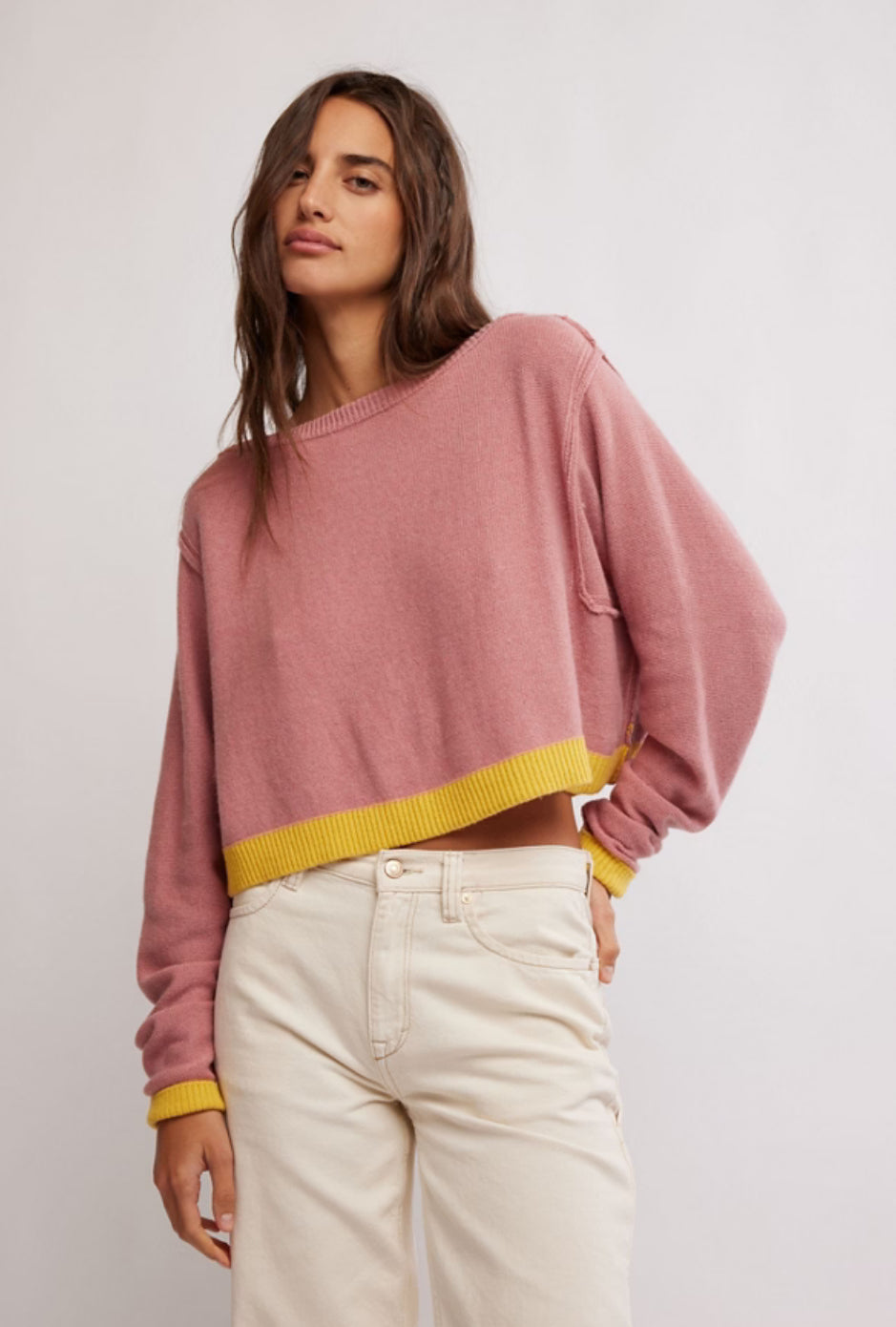 IN THE BLUE PULLOVER - ROSE BLUSH COMBO