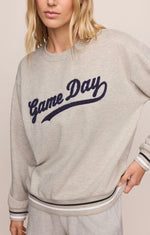 Boyfriend Game Day Sweatshirt - Feather Grey