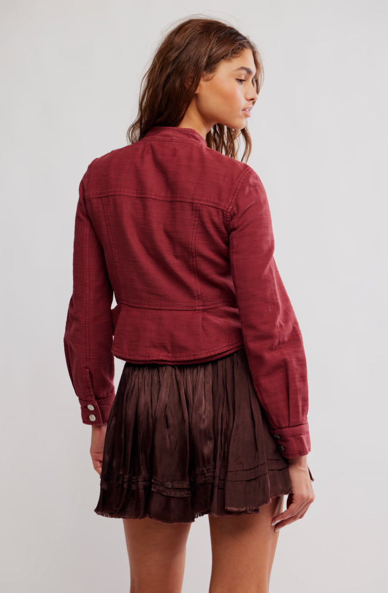 JOCELYN COTTON JACKET - RED DAHLIA