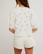 JESSIE EYELET TEE - WHISPER WHITE