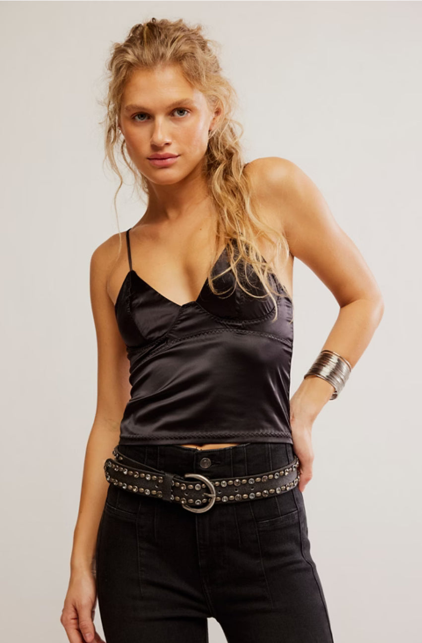 LAST CALL STRAPPY TANK - BLACK