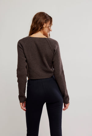 SYDNEY SHRUNKEN CARDIGAN - CHOCOLATE TORTE