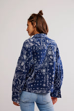 BANDANA JACQUARD JACKET-INDIGO COMBO