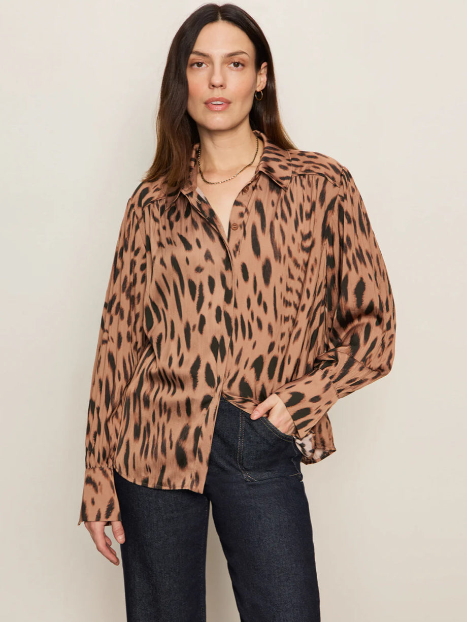 COLETTE SHIRT-MOCHA LEO