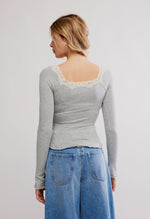 OH MY DARLING LONG SLEEVE-HEATHER GREY COMBO