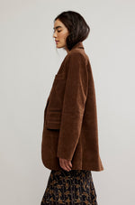 PAPER CUT VEGAN BLAZER-BROWN