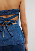 LORA DENIM TUBE TOP - CANTER WASH