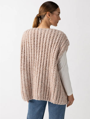 CHUNKY SWEATER VEST-ROSEWOOD MARL