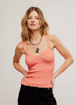 SPRING FEVER CAMI - CORAL CRIMSON