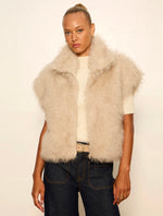Silky Fur Vest - Almond Cream