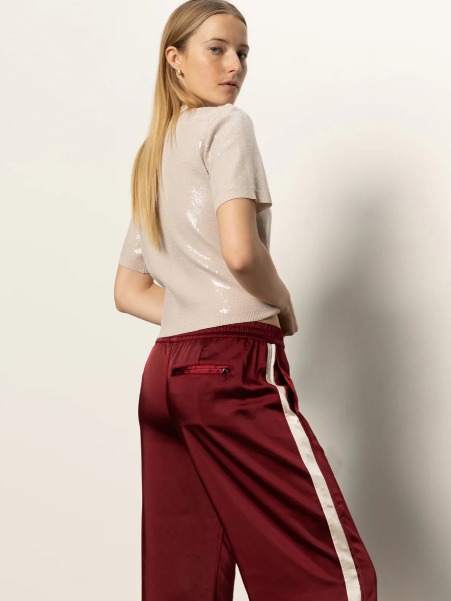 SATIN TRACK PANT-CRIMSON