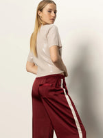 SATIN TRACK PANT-CRIMSON