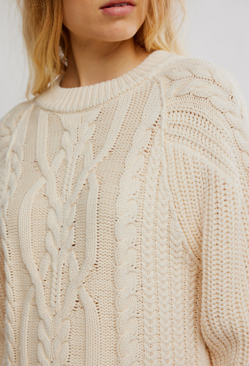 FRANKIE CABLE SWEATER-BUTTERCREAM