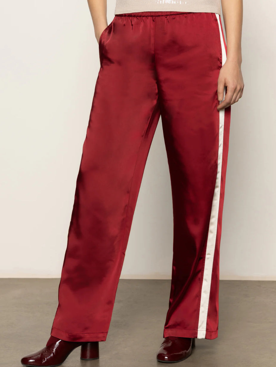 SATIN TRACK PANT-CRIMSON