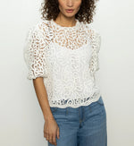 CHERISHED LACE TEE-WHITE