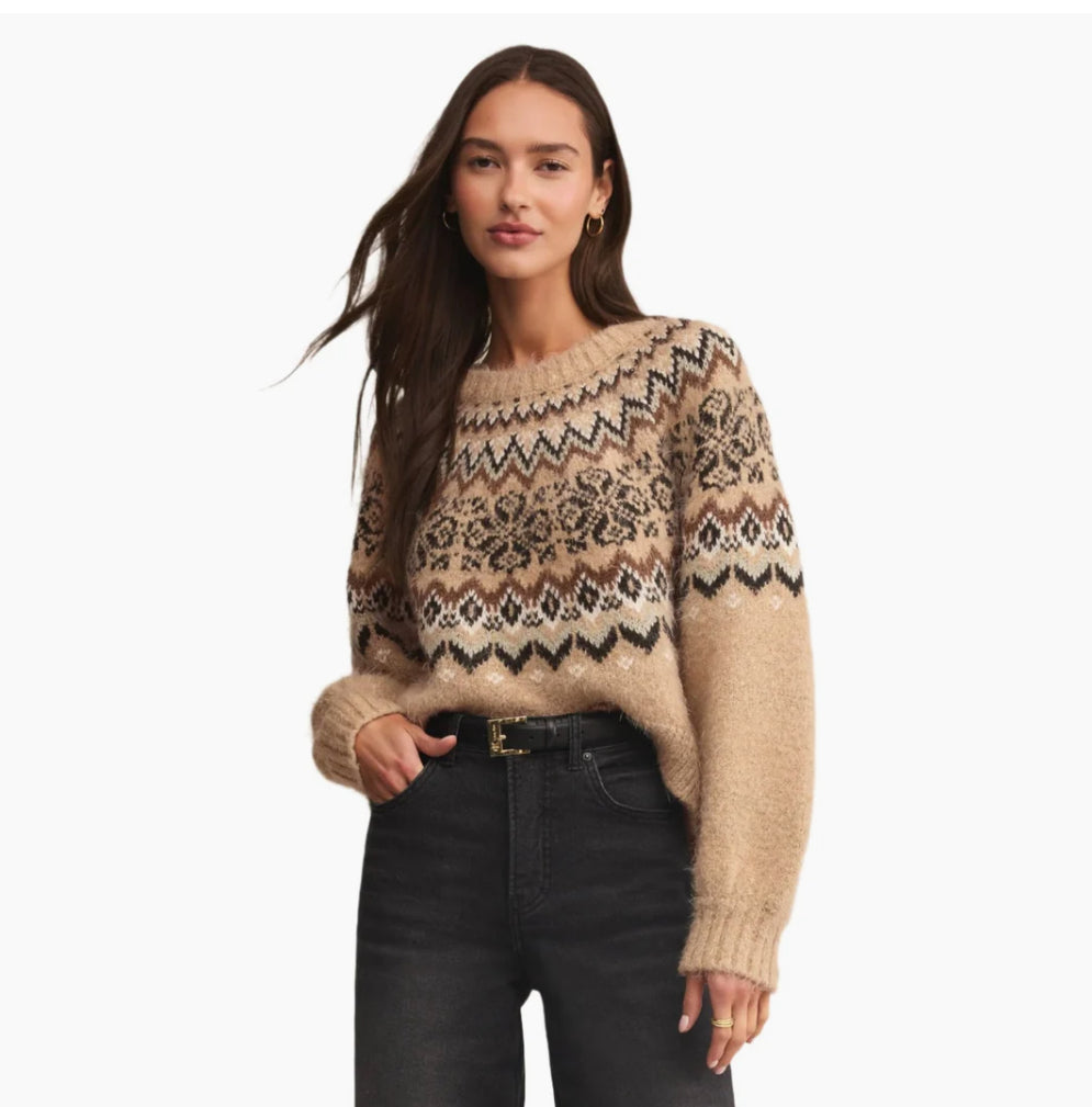 KENABY FAIR ISLE SWEATER-OATMEAL HEATHER