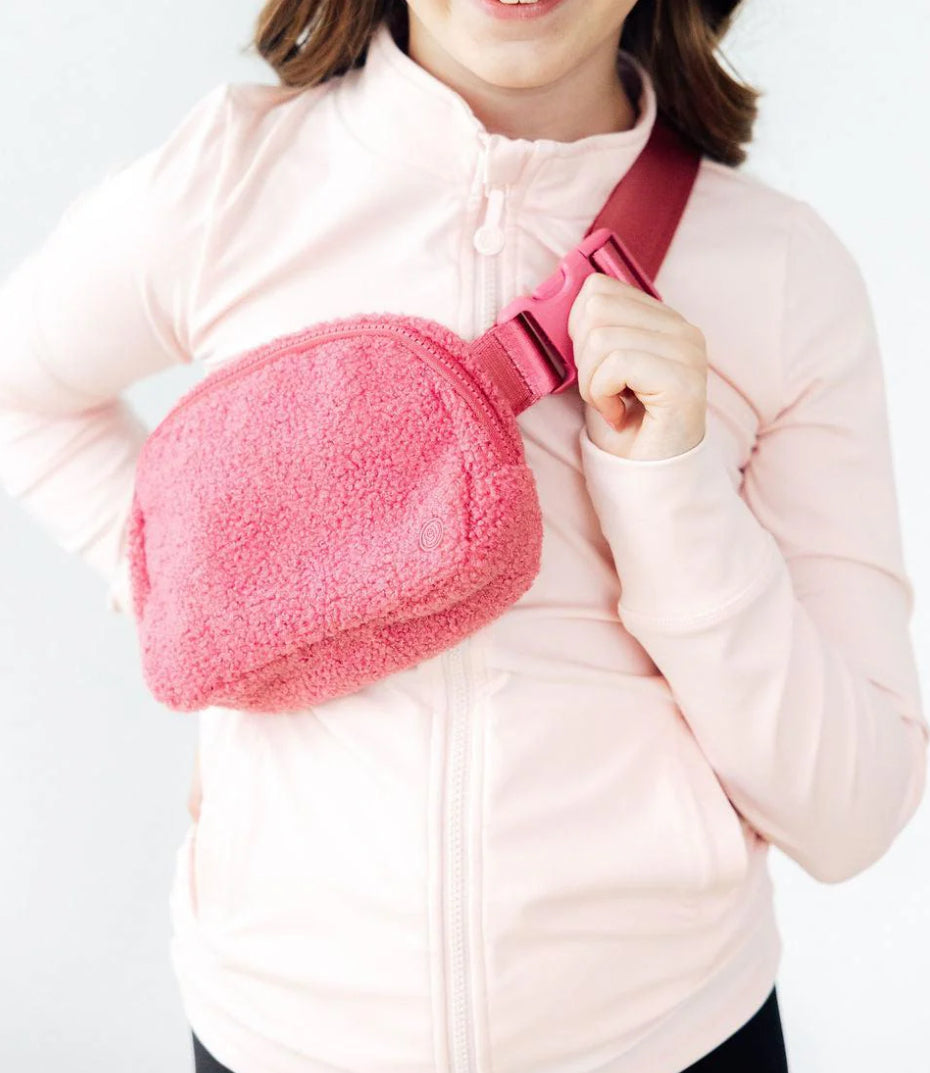 PINK FLEECE BELT BAG