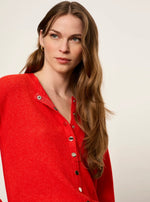 Must Have Snap Cardigan - Red Hot