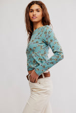 TILLY LONG SLEEVE CARDIGAN - MINERAL BLUE COMBO