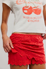 EYES ON YOU SKORT-HIGH RISK RED