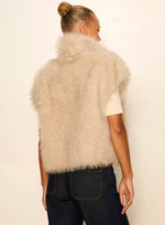 Silky Fur Vest - Almond Cream