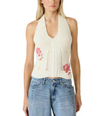 OPAL HALTER SWEATER TOP-NATURAL