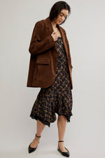 PAPER CUT VEGAN BLAZER-BROWN