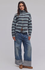 Button Collection Carigan- Storm Cloud