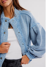 CUTE IN THIS CARDI-DUSTY BLUE