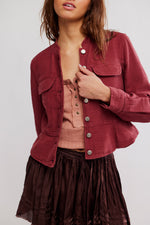 JOCELYN COTTON JACKET - RED DAHLIA