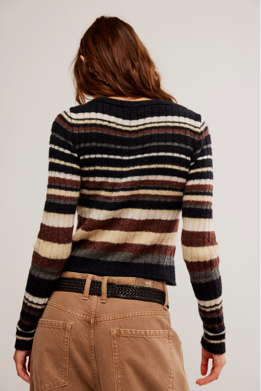 LUMEN STRIPE PULLOVER-BLACK COMBO