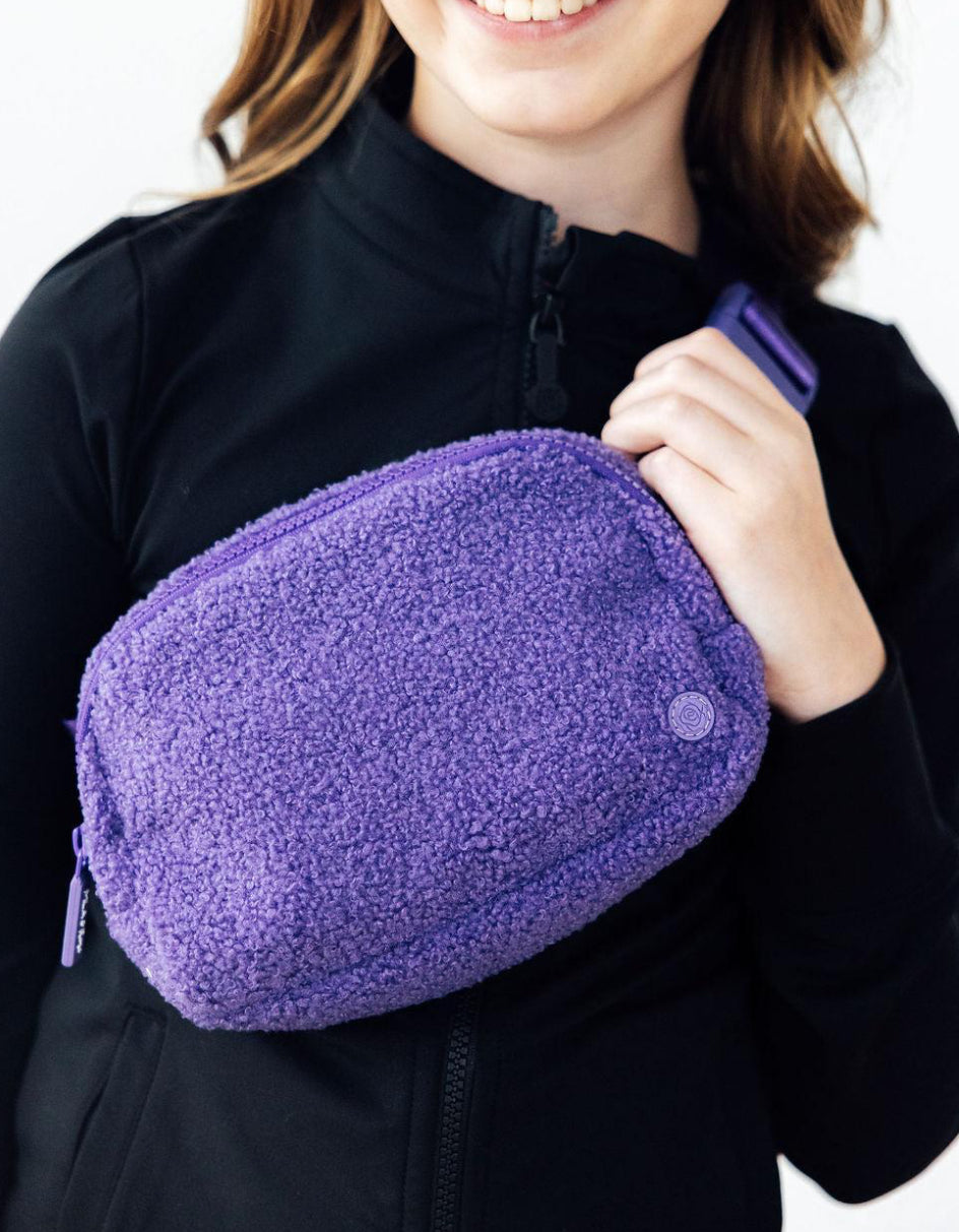 PURPLE FLEECE BELT BAG