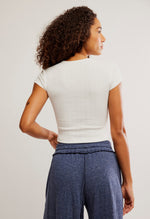 WAIT A MINUTE BABY TEE - OATMEAL