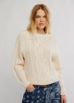 FRANKIE CABLE SWEATER-BUTTERCREAM