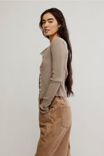 TILLY LONG SLEEVE CARDIGAN - FALLEN ROCK