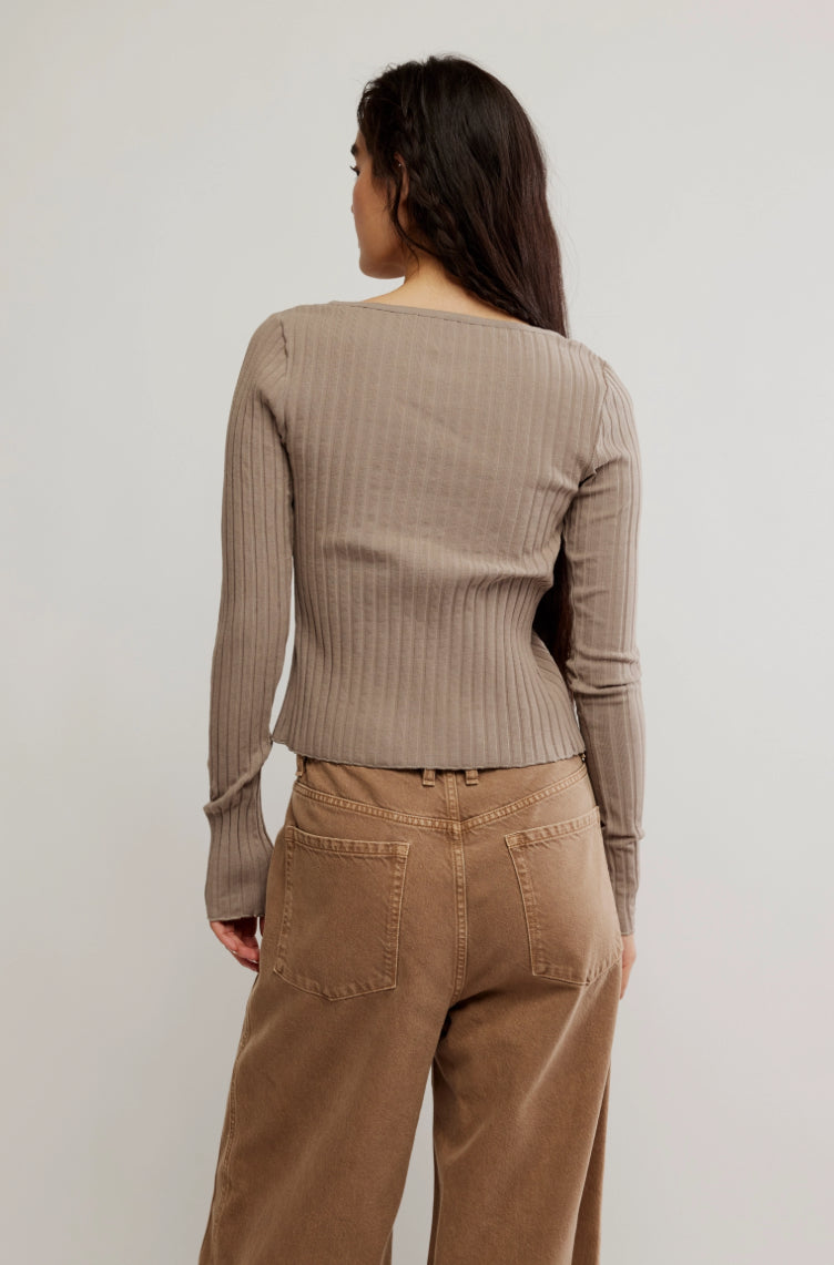 TILLY LONG SLEEVE CARDIGAN - FALLEN ROCK