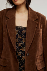 PAPER CUT VEGAN BLAZER-BROWN