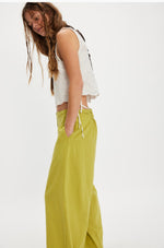 DEMI COTTON LINEN CROPPED PANT-PALMA