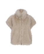 Silky Fur Vest - Almond Cream