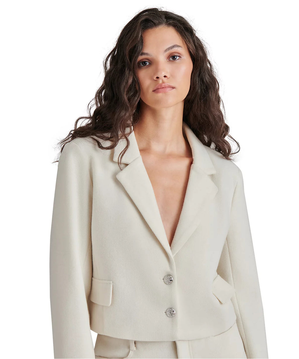 SERAPHINE CROPPED KNIT BLAZER-CREAM