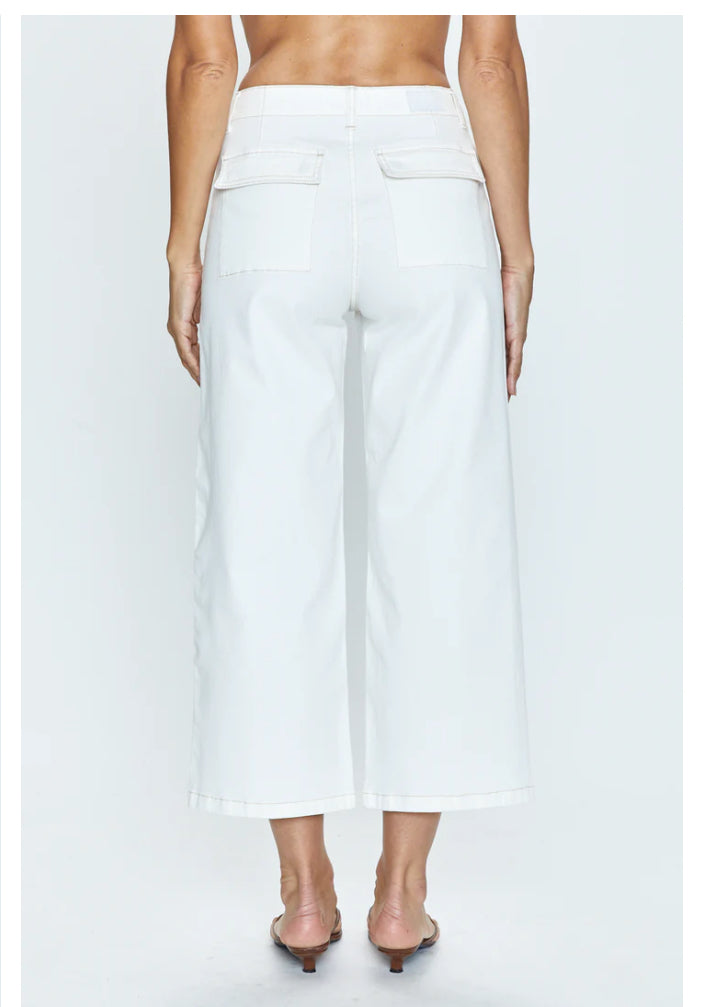 SOPHIA WIDE LEG PANT - LE BLANC