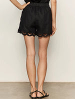 ALMOST THERE LINEN SHORTS-BLACK