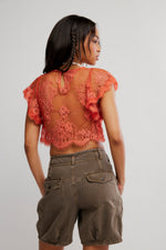 LUNAR ASH LACE TOP - SUNSET