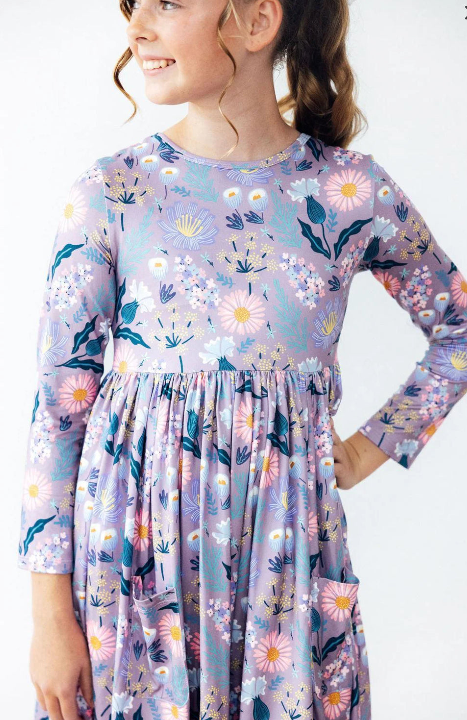 HONEYSUCKLE L/S POCKET TWIRL DRESS