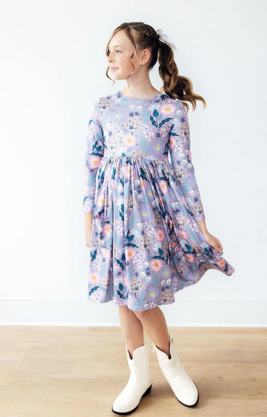 HONEYSUCKLE L/S POCKET TWIRL DRESS
