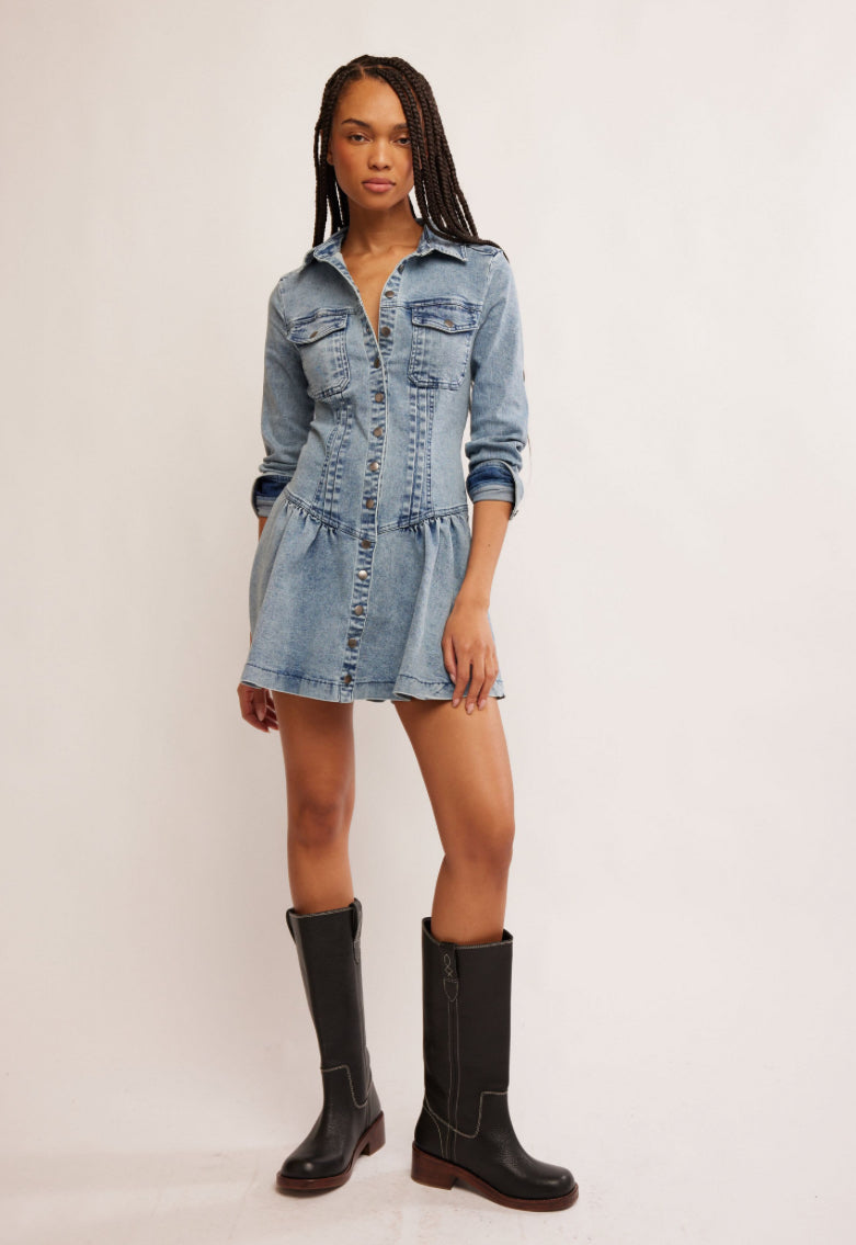 ROADHOUSE MINI DRESS-ON THE ROAD RINSE