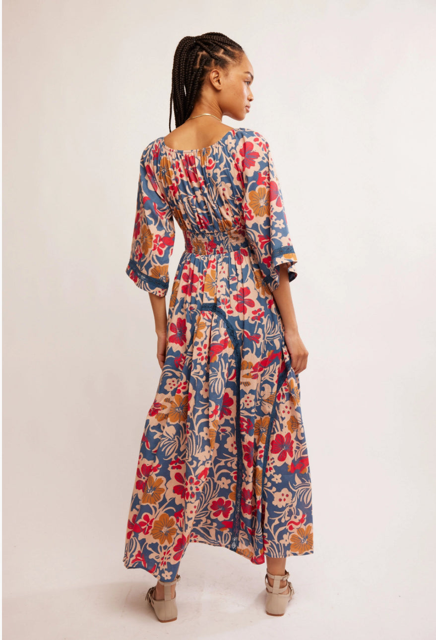 PRINTED DIXIE MAXI - VINTAGE INIDIGO COMBO