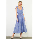 TIE STRAP MAXI DRESS-BLUE STRIPE